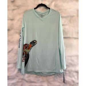 Sea Fear UPF 50+ Performance Shirt Turtle Graphic Fishing Beach UV NWT